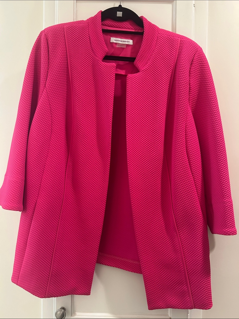 Allison Daley Hot Pink Textured Open-Front Coat